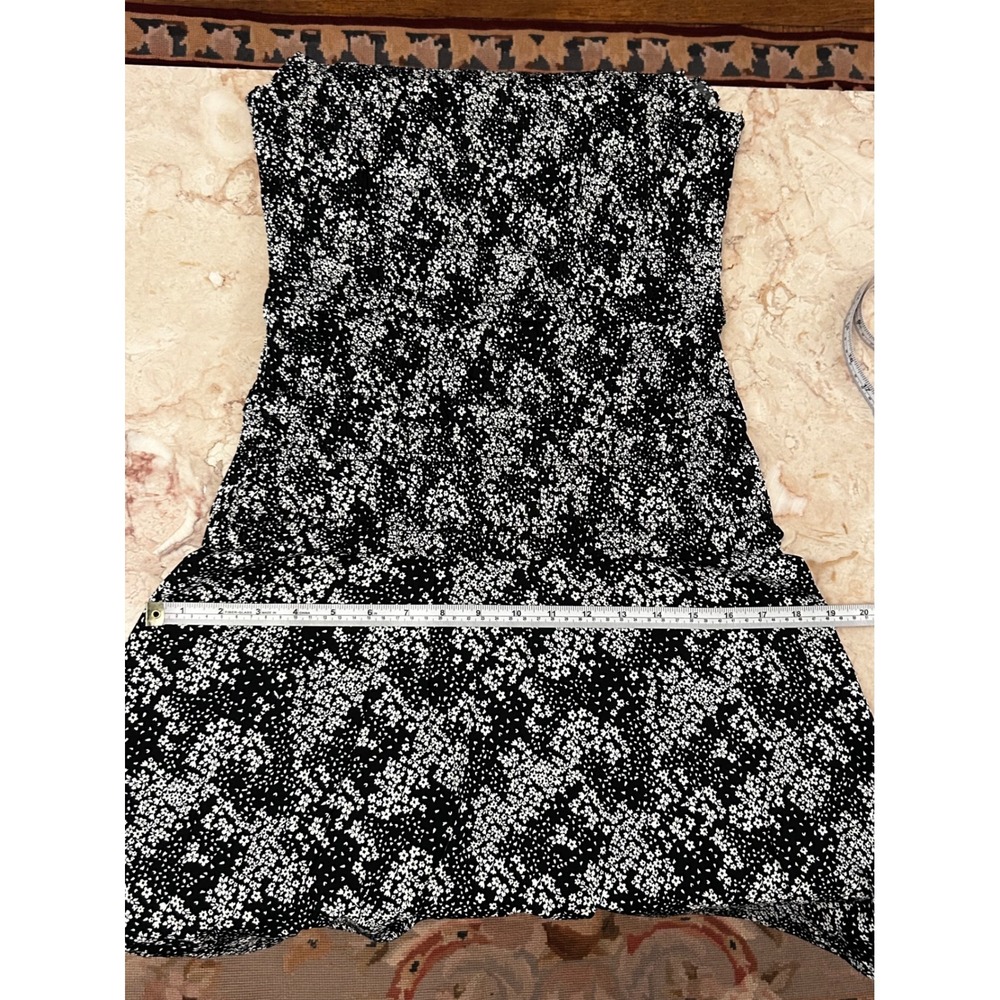 Madewell Smocked Crewneck Mini Dress in Floral Size 0 Black NWT - Picture 12 of 16